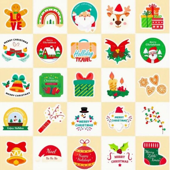 100-Pack Christmas Stickers Set Stocking, gifts, presents Cards Crafts - Picture 3 of 8